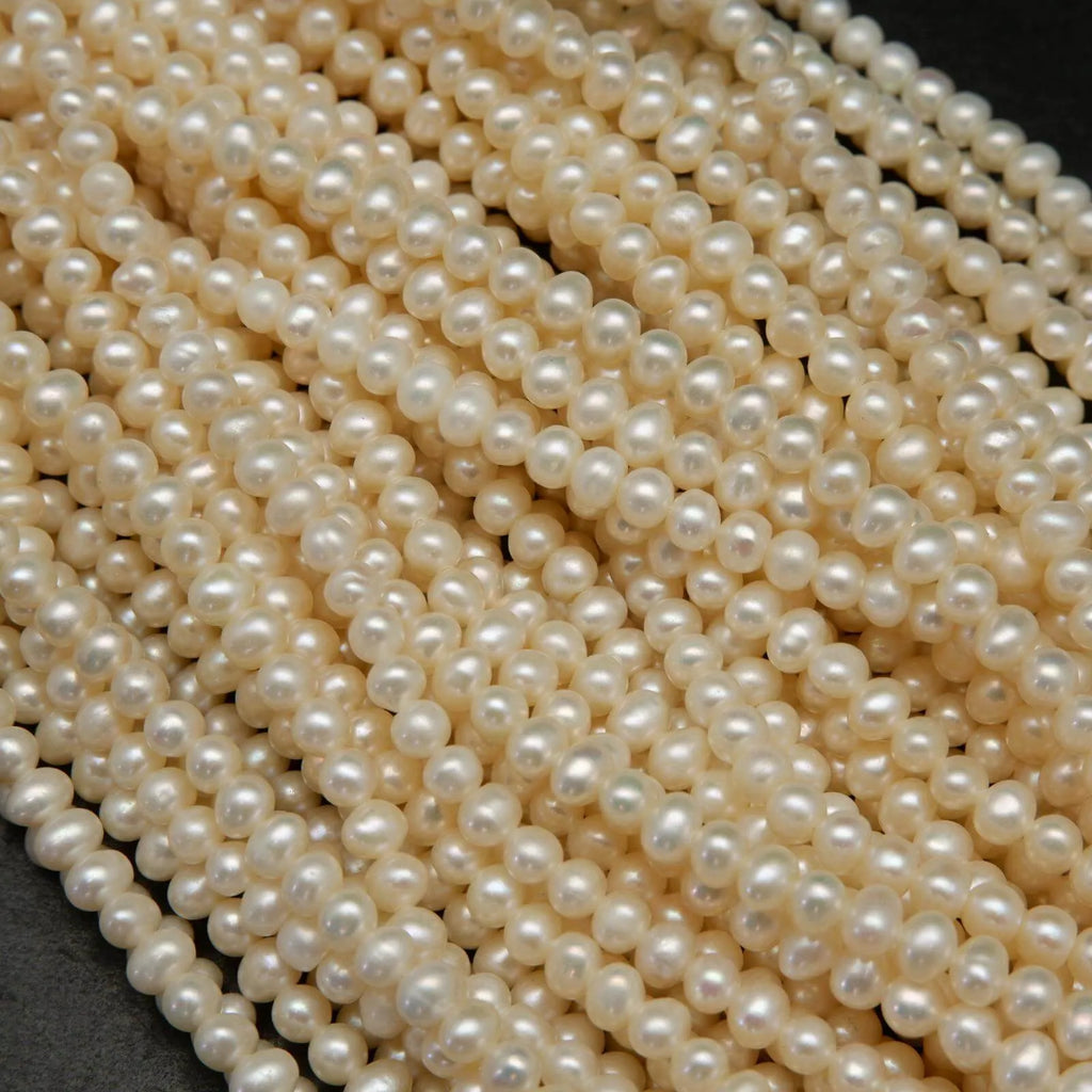 Freshwater Pearl A · Semiround · White · 5mm, Pearl, Tejas Beads