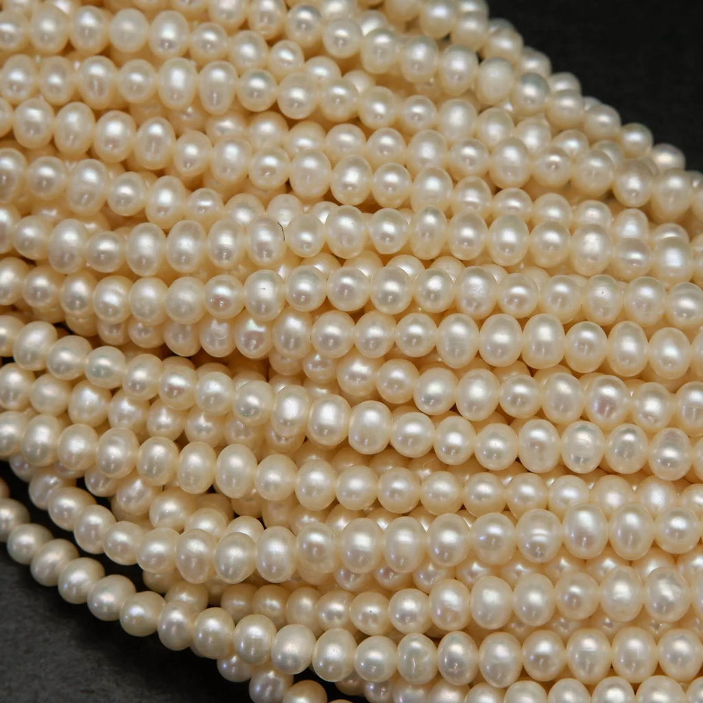 Freshwater Pearl A · Semiround · White · 5mm, Pearl, Tejas Beads