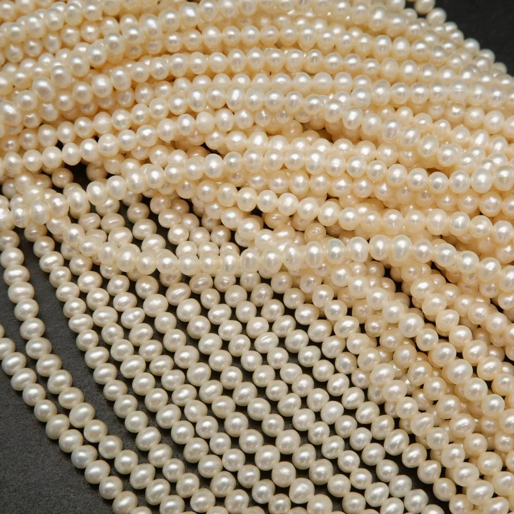 Freshwater Pearl A · Semiround · White · 5mm, Pearl, Tejas Beads