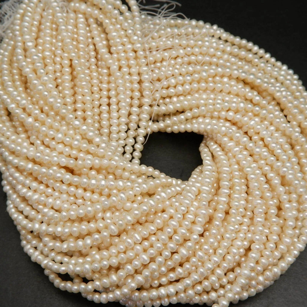 Freshwater Pearl A · Semiround · White · 5mm, Pearl, Tejas Beads