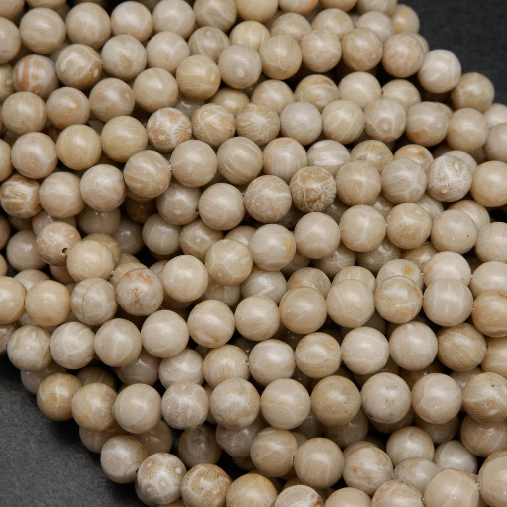 Petoskey stone beads.