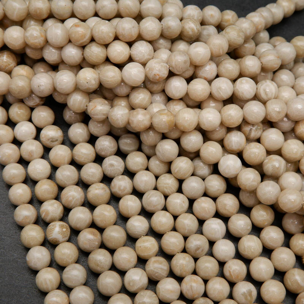 Petoskey stone beads.