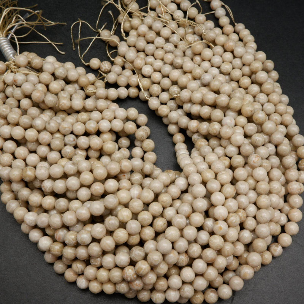 Petoskey stone beads.