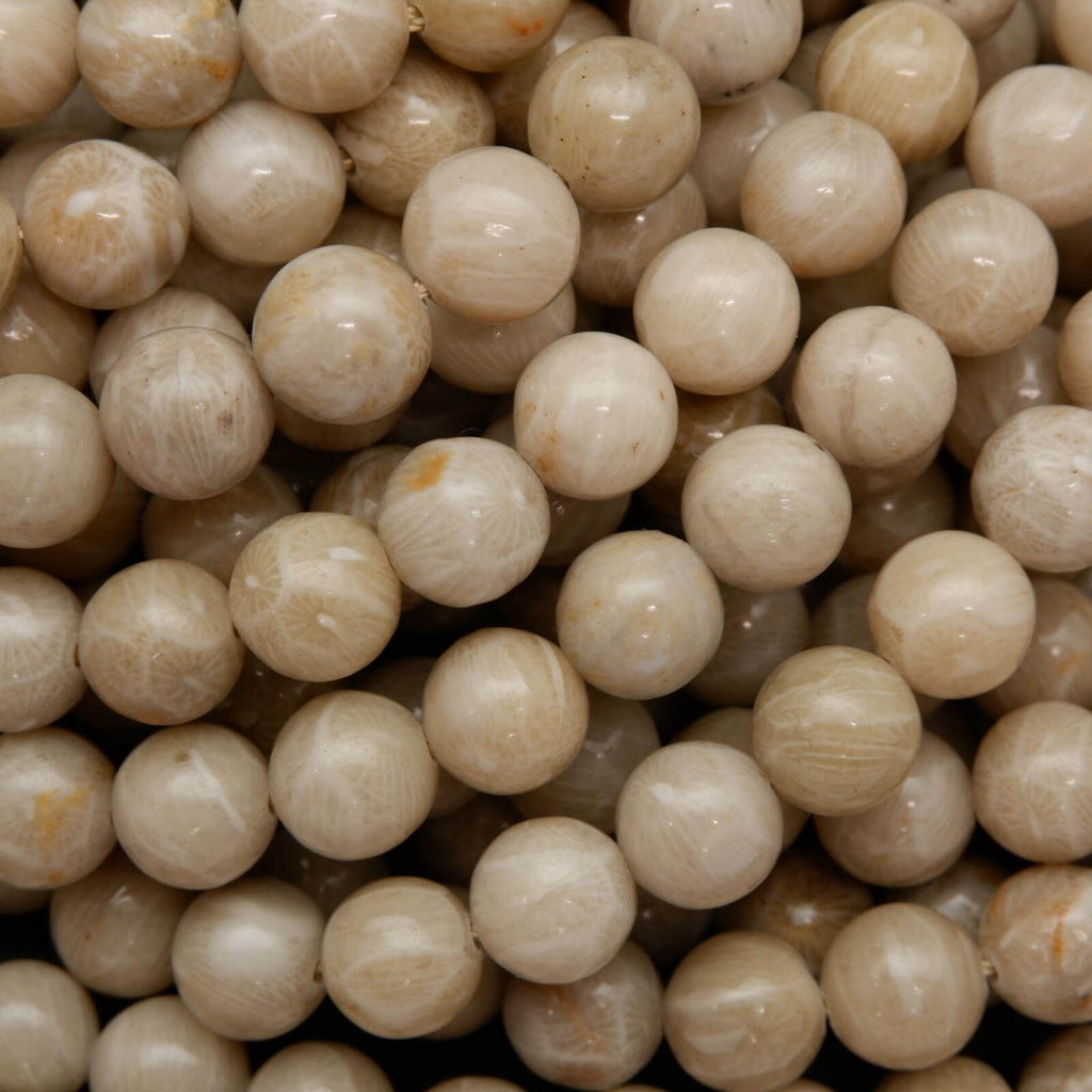 Petoskey stone beads.