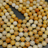 Yellow Jade Loose Beads for Handmade Jewelry.